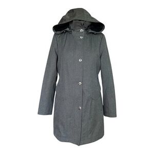 Kristen Blake Women’s Hooded Jacket Parka Raincoat Grey Size M Excellent